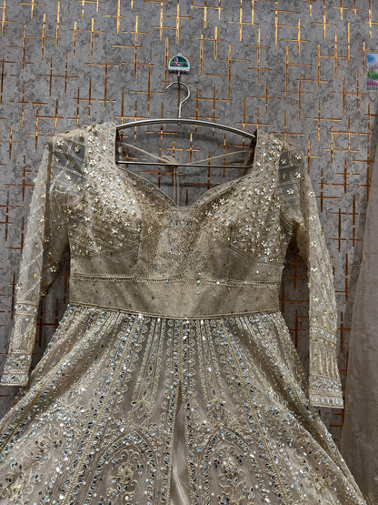 Attractive Golden long Dress Farshi Gaharara Dress Special