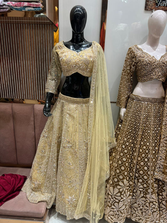 Lovely Mustard yellow Purple Crop Top Lehenga