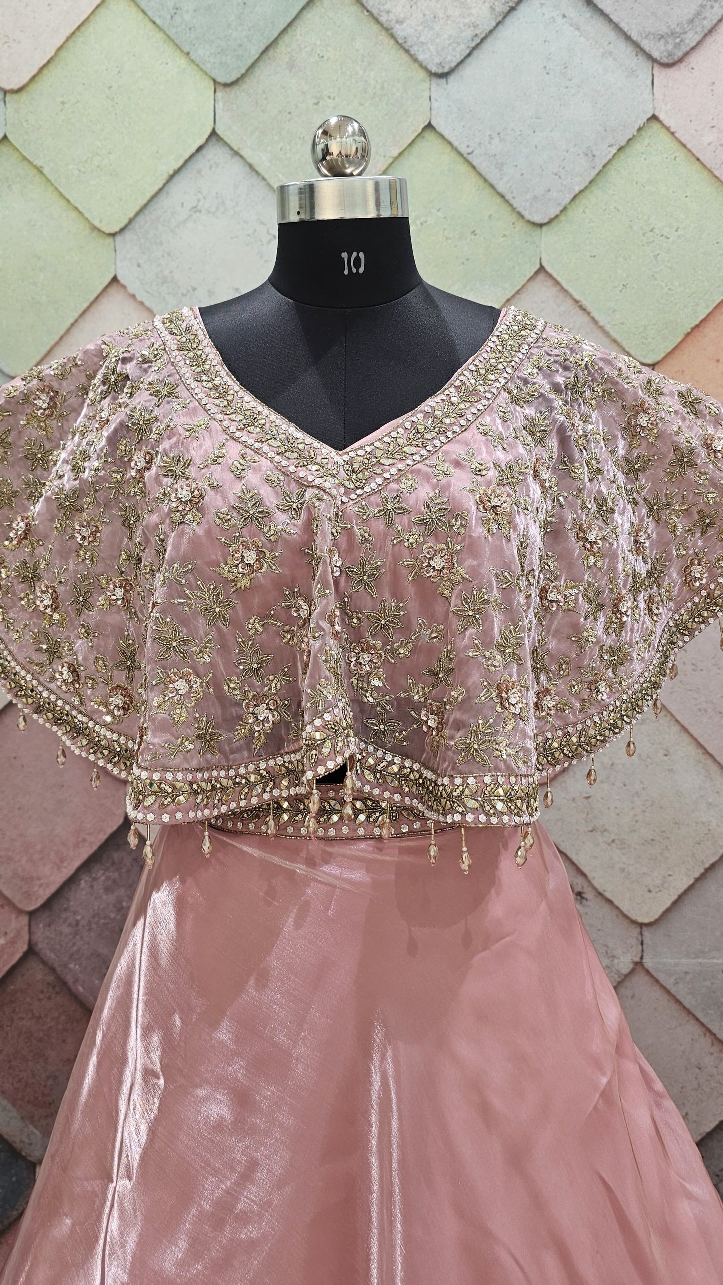 Tremendous poncho Cape Set grey simple Lehenga