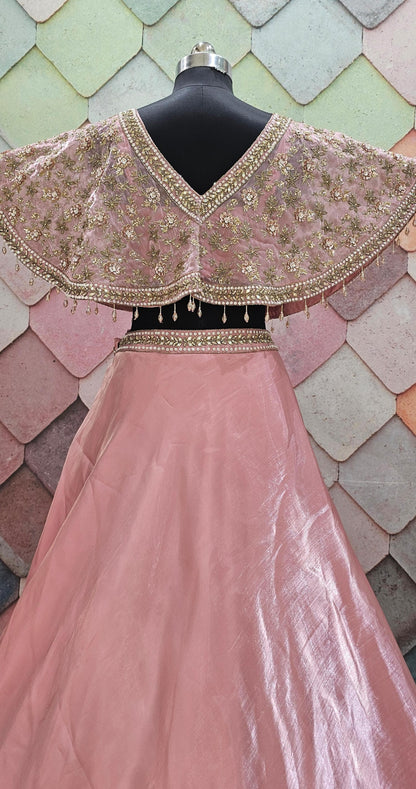 Tremendous poncho Cape Set grey simple Lehenga