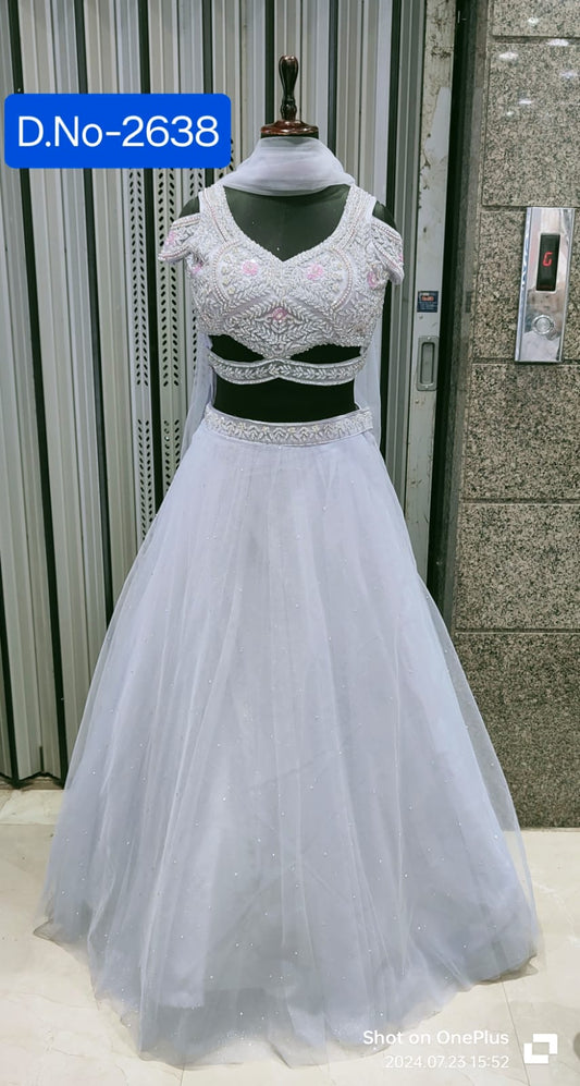 Stunning light lilac Crop Top Lehenga