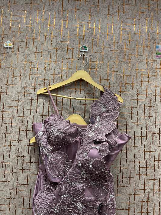 Tremendous pink fish cut gown