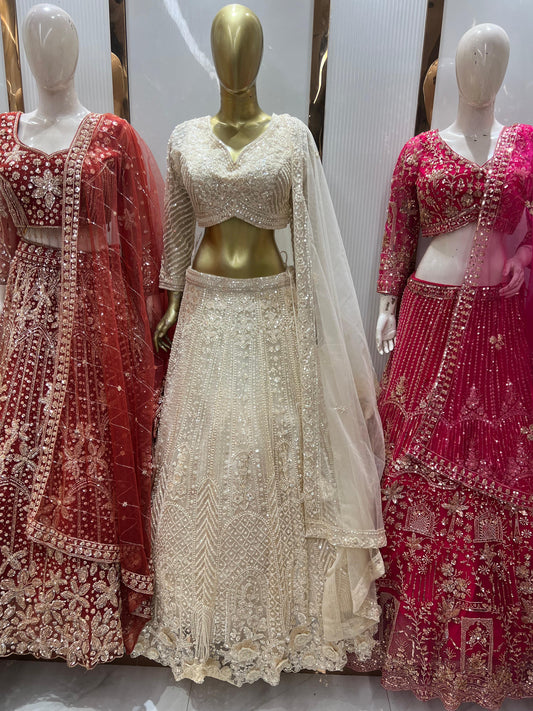 Attractive Golden Crop Top Lehengak