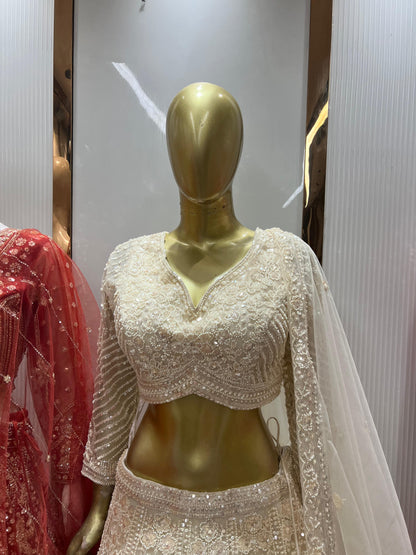 Attractive Golden Crop Top Lehengak