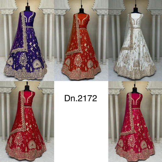 Awesome purple White Rani pink Rust orange Red peacock Crop Top Lehenga