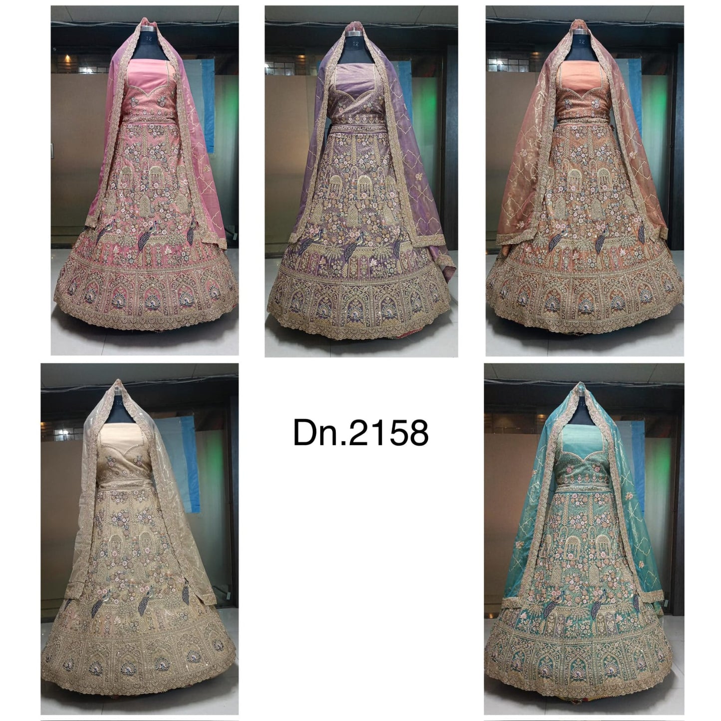 Something different pink Purple peach golden Rama green peacock Crop Top Lehenga