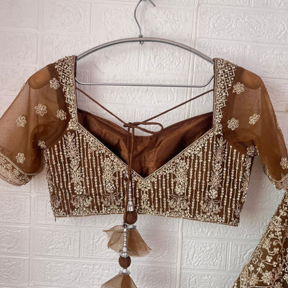 Fantastic Dark blue Ready to wear Crop Top Lehenga