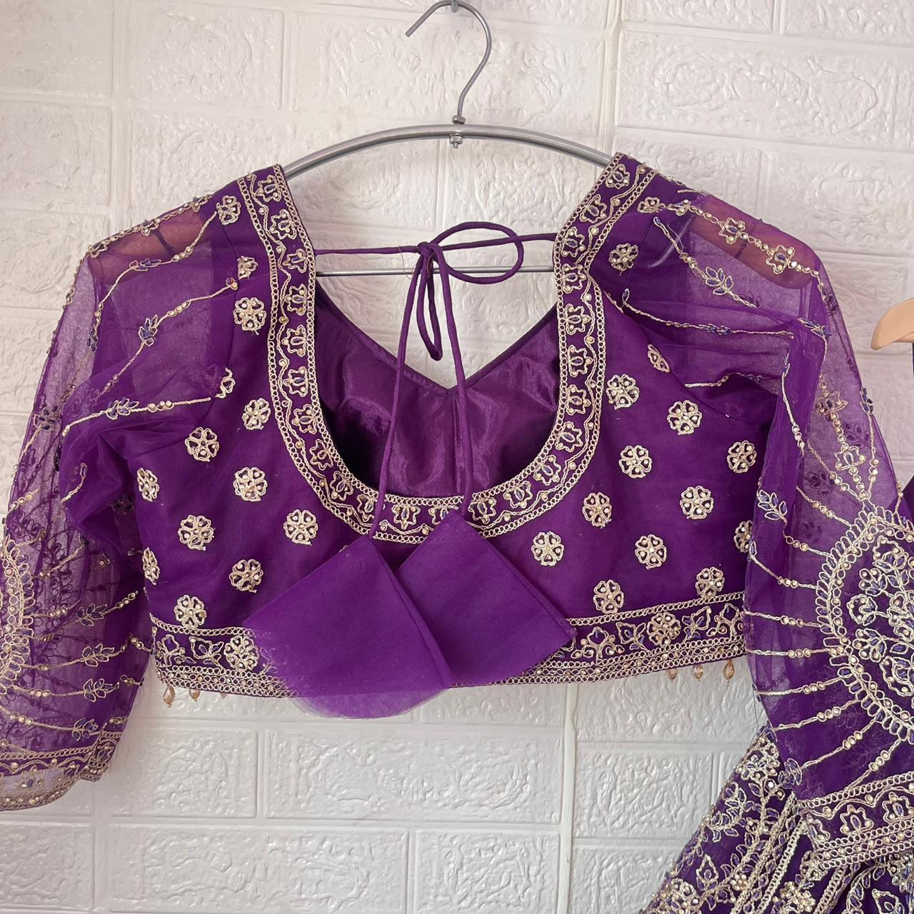 Astonishing Rust orange purple red Ready to wear Crop Top Lehenga