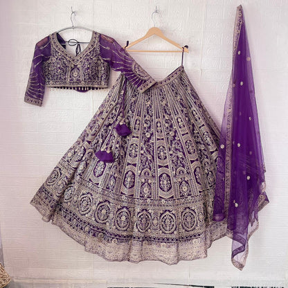 Astonishing Rust orange purple red Ready to wear Crop Top Lehenga