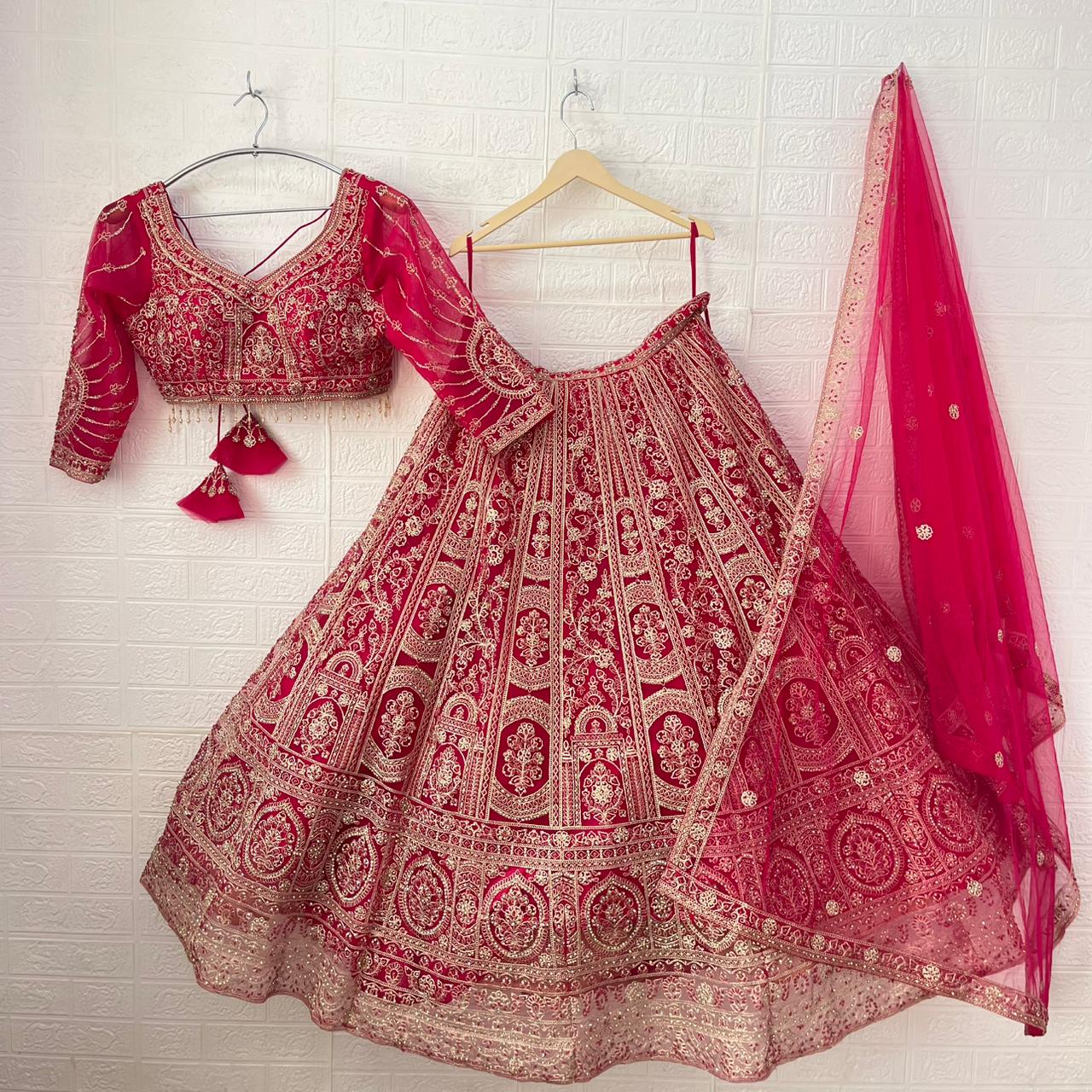 Astonishing Rust orange purple red Ready to wear Crop Top Lehenga