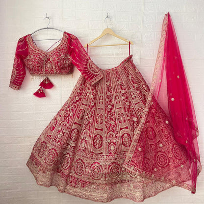 Astonishing Rust orange purple red Ready to wear Crop Top Lehenga