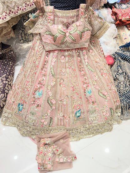 Awesome pink Ready to wear Crop Top Lehenga