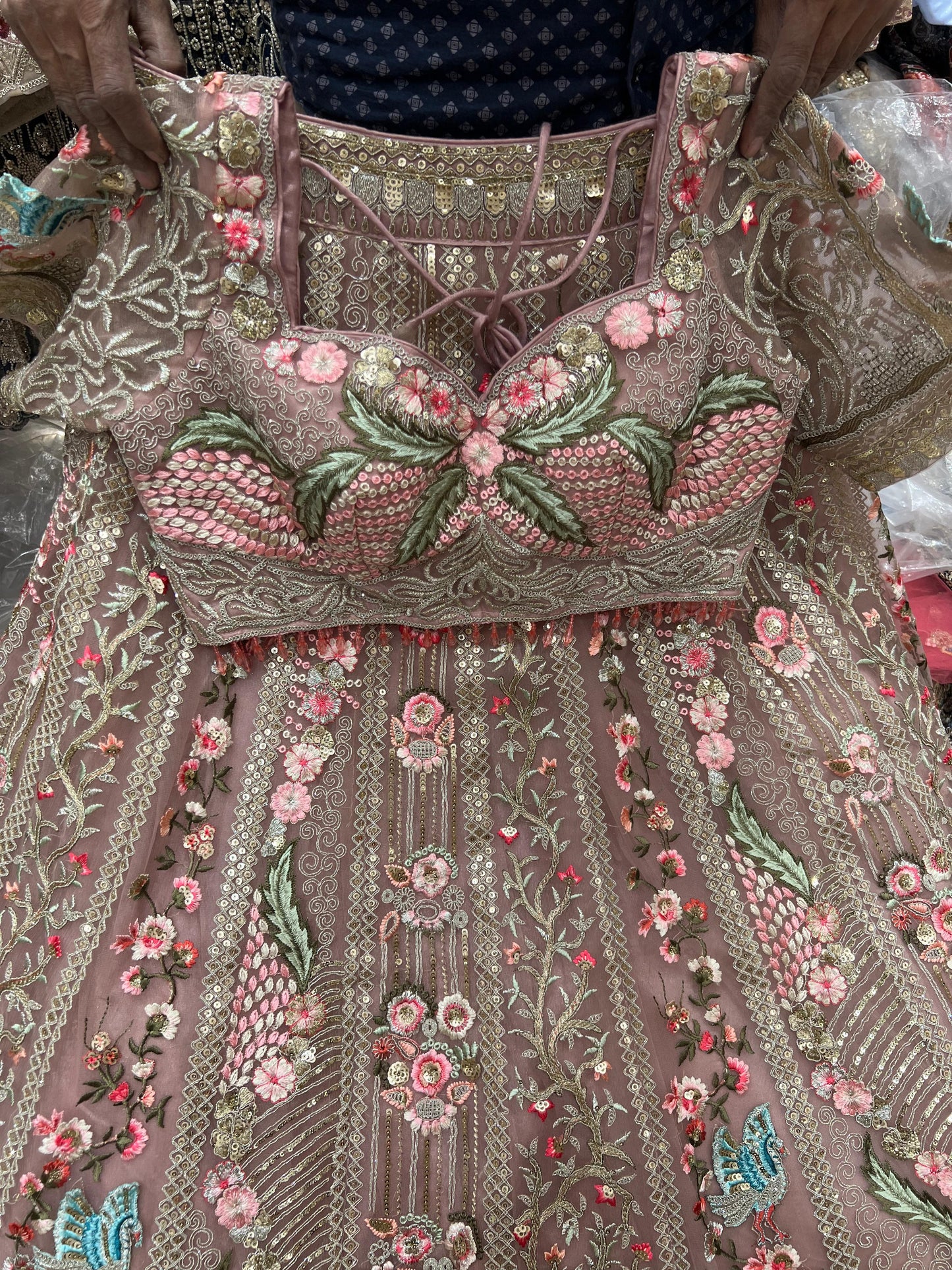 Awesome pink Ready to wear Crop Top Lehenga