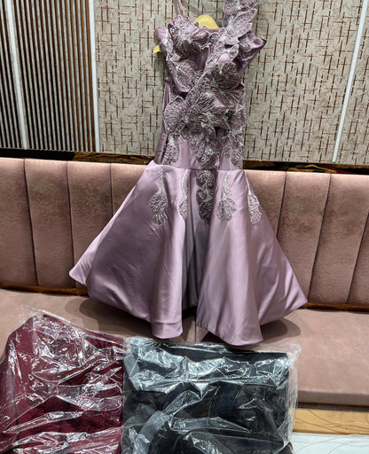 Tremendous pink fish cut gown