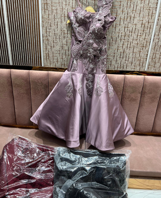 Tremendous pink fish cut gown