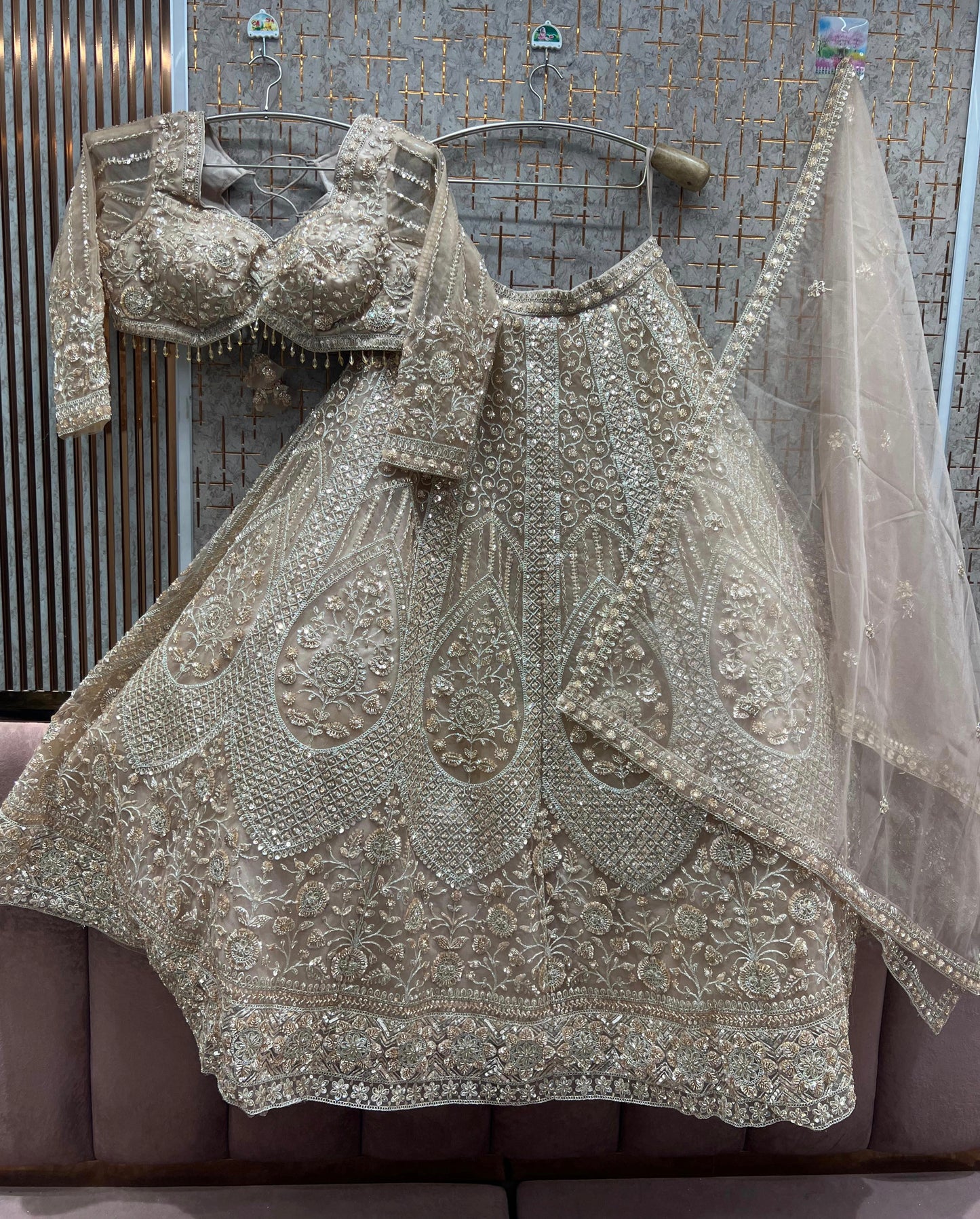 Eye Catching Sky blue Crop Top Lehenga