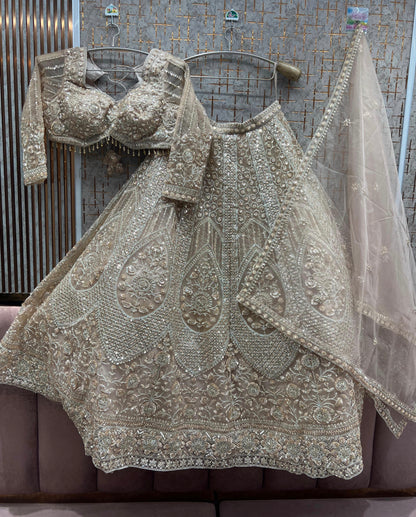 Eye Catching Sky blue Crop Top Lehenga