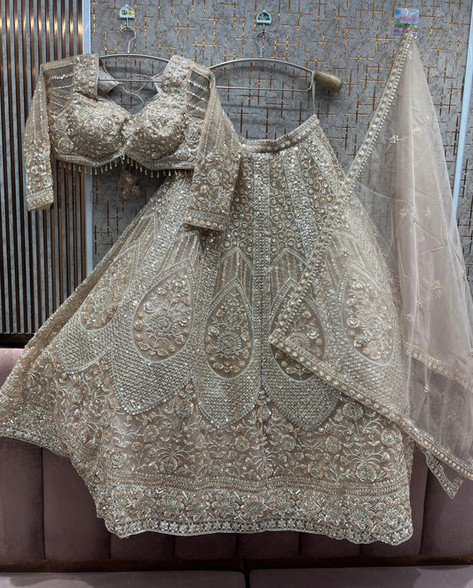 Charming golden Crop Top Lehenga