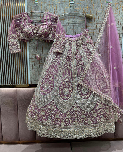 Eye Catching Sky blue Crop Top Lehenga