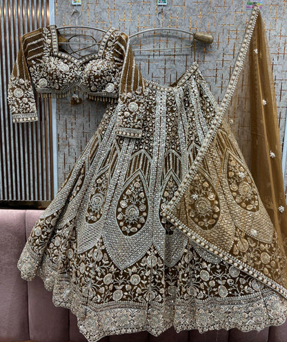 Eye Catching Sky blue Crop Top Lehenga