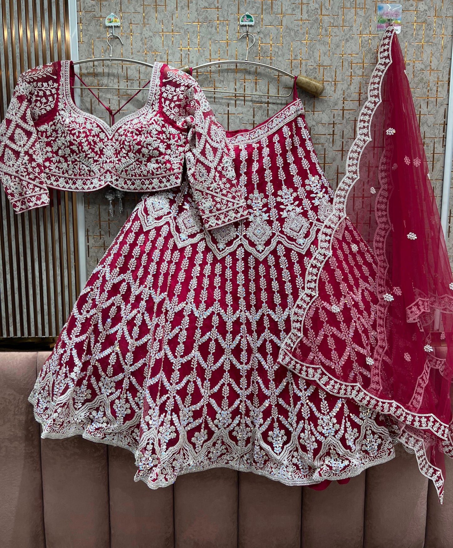 Elegant purple Crop Top Lehenga