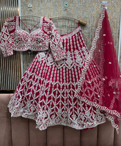 Elegant purple Crop Top Lehenga