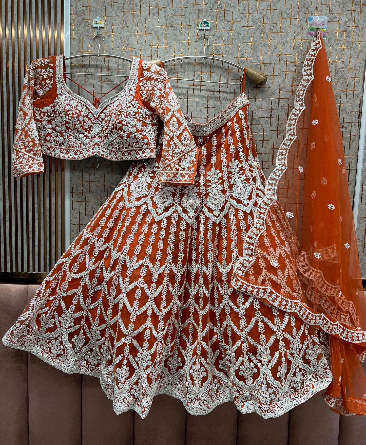 Elegant purple Crop Top Lehenga