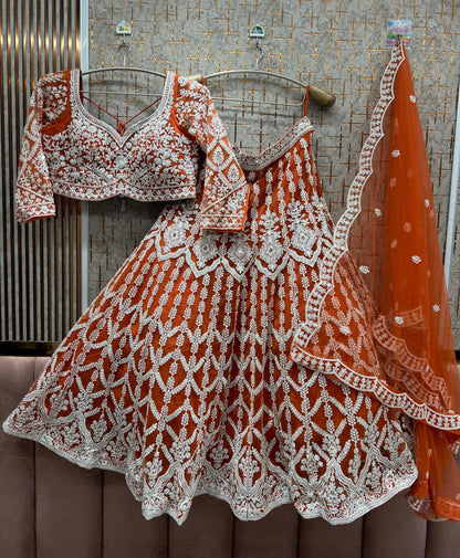 Elegant purple Crop Top Lehenga