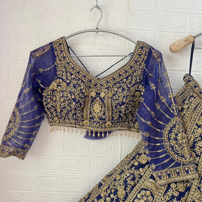 Astonishing Rust orange purple red Ready to wear Crop Top Lehenga