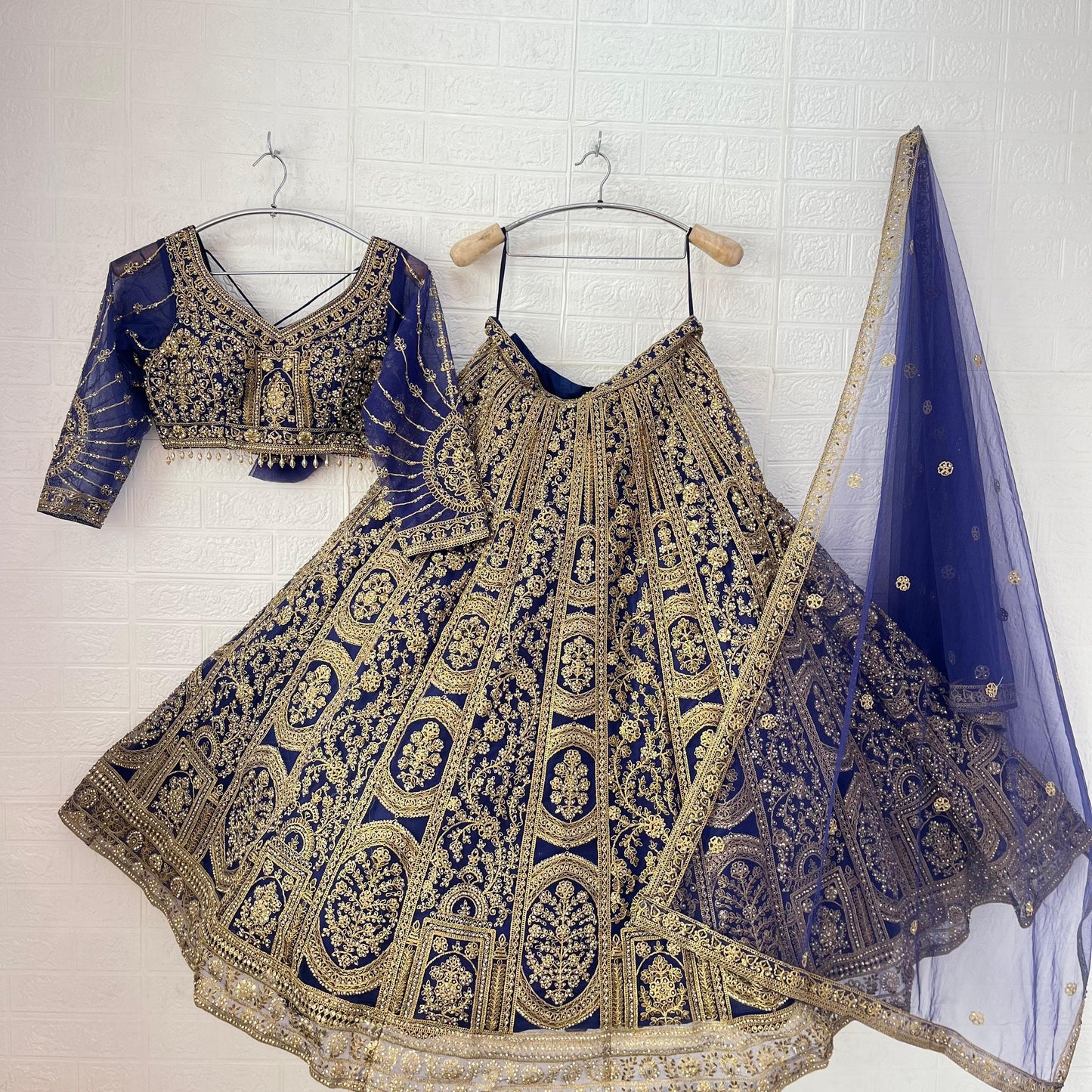 Astonishing Rust orange purple red Ready to wear Crop Top Lehenga