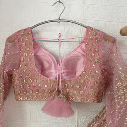 Fantastic Dark blue Ready to wear Crop Top Lehenga