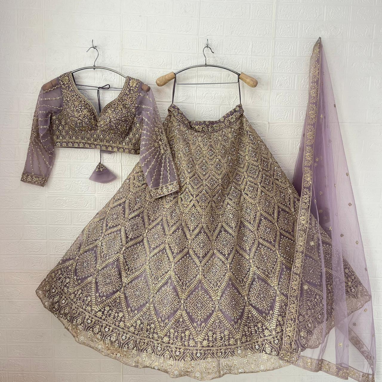 Fantastic Dark blue Ready to wear Crop Top Lehenga