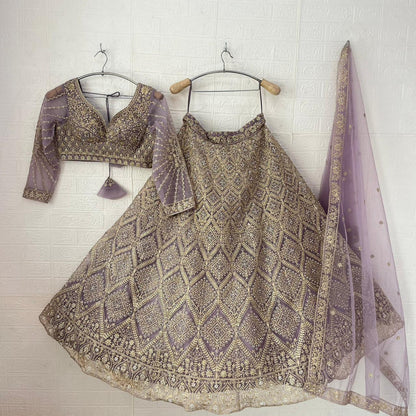 Fantastic Dark blue Ready to wear Crop Top Lehenga