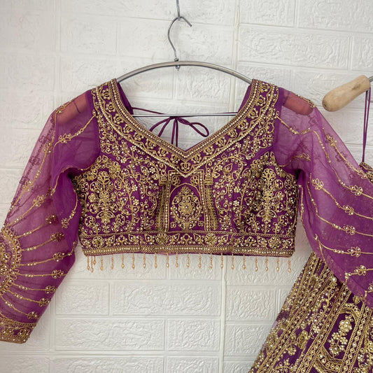 Fantastic onion pink Ready to wear Crop Top Lehenga