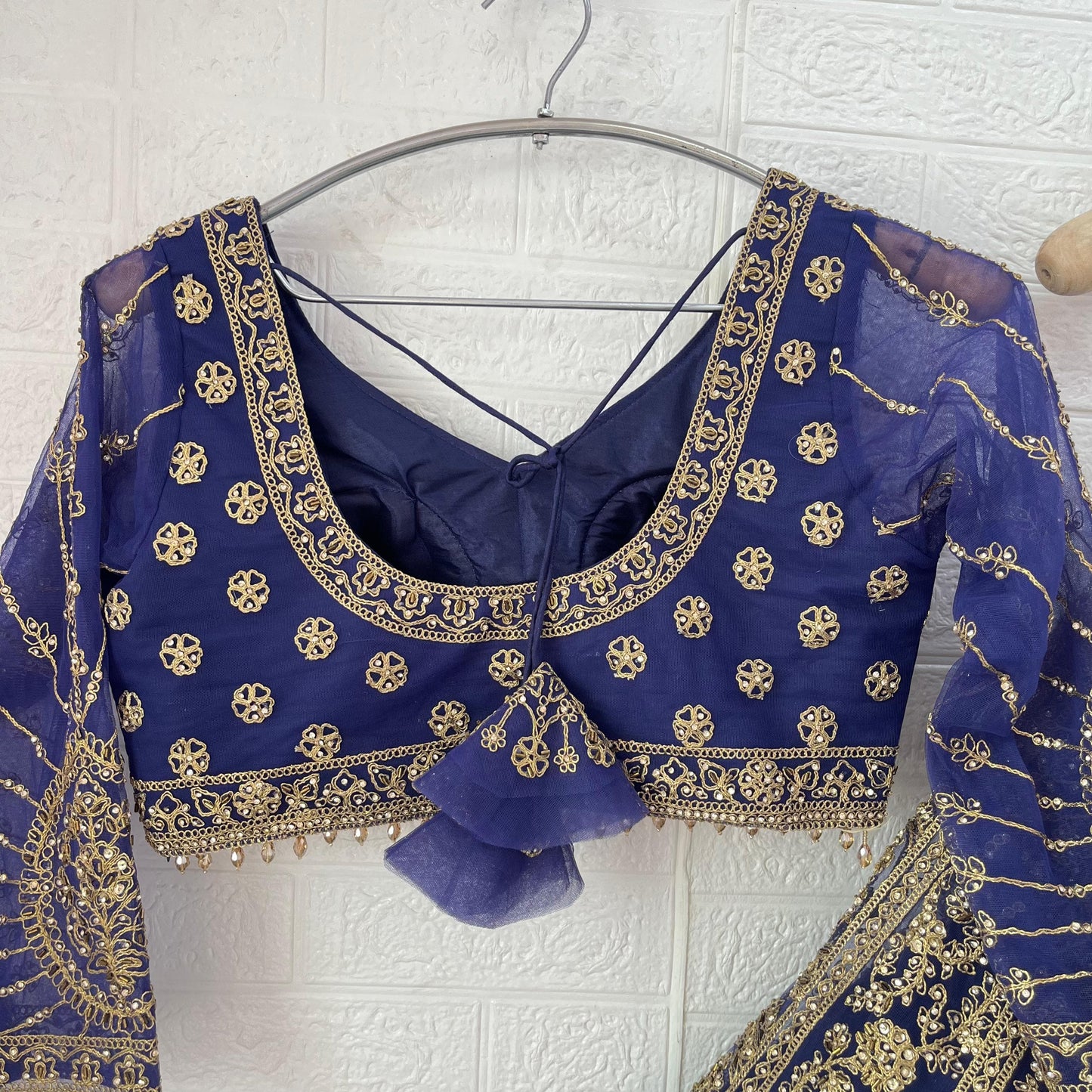 Astonishing Rust orange purple red Ready to wear Crop Top Lehenga