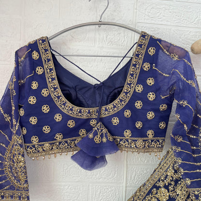 Astonishing Rust orange purple red Ready to wear Crop Top Lehenga