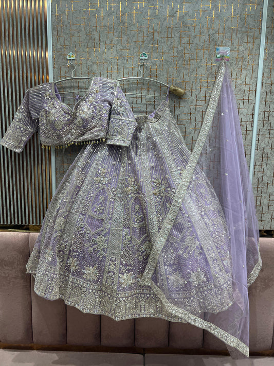 Amazing Lavender Ready to wear crop top Lehengan