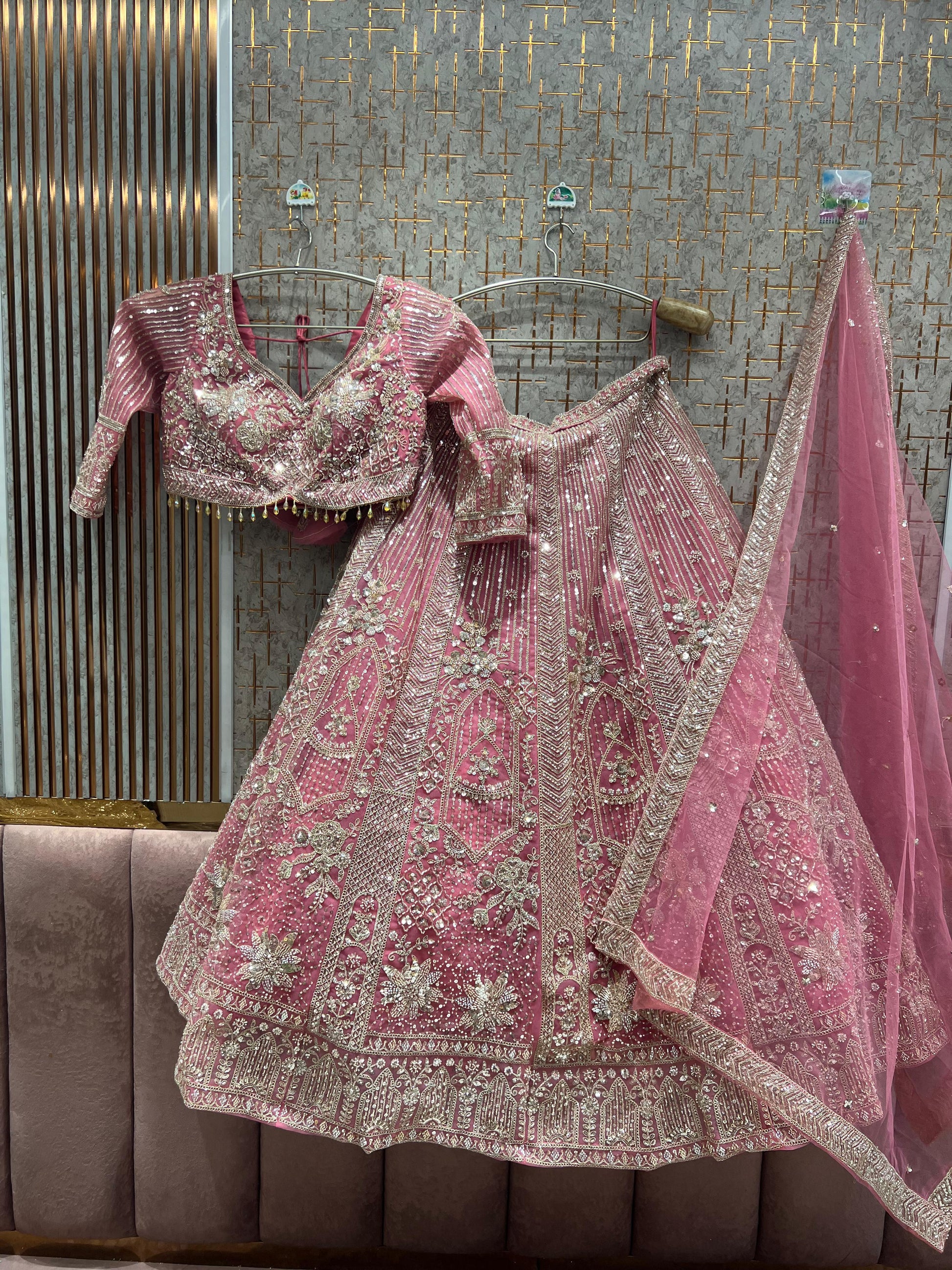 Fabulous Baby pink Ready to wear crop top Lehengan - Shopping World