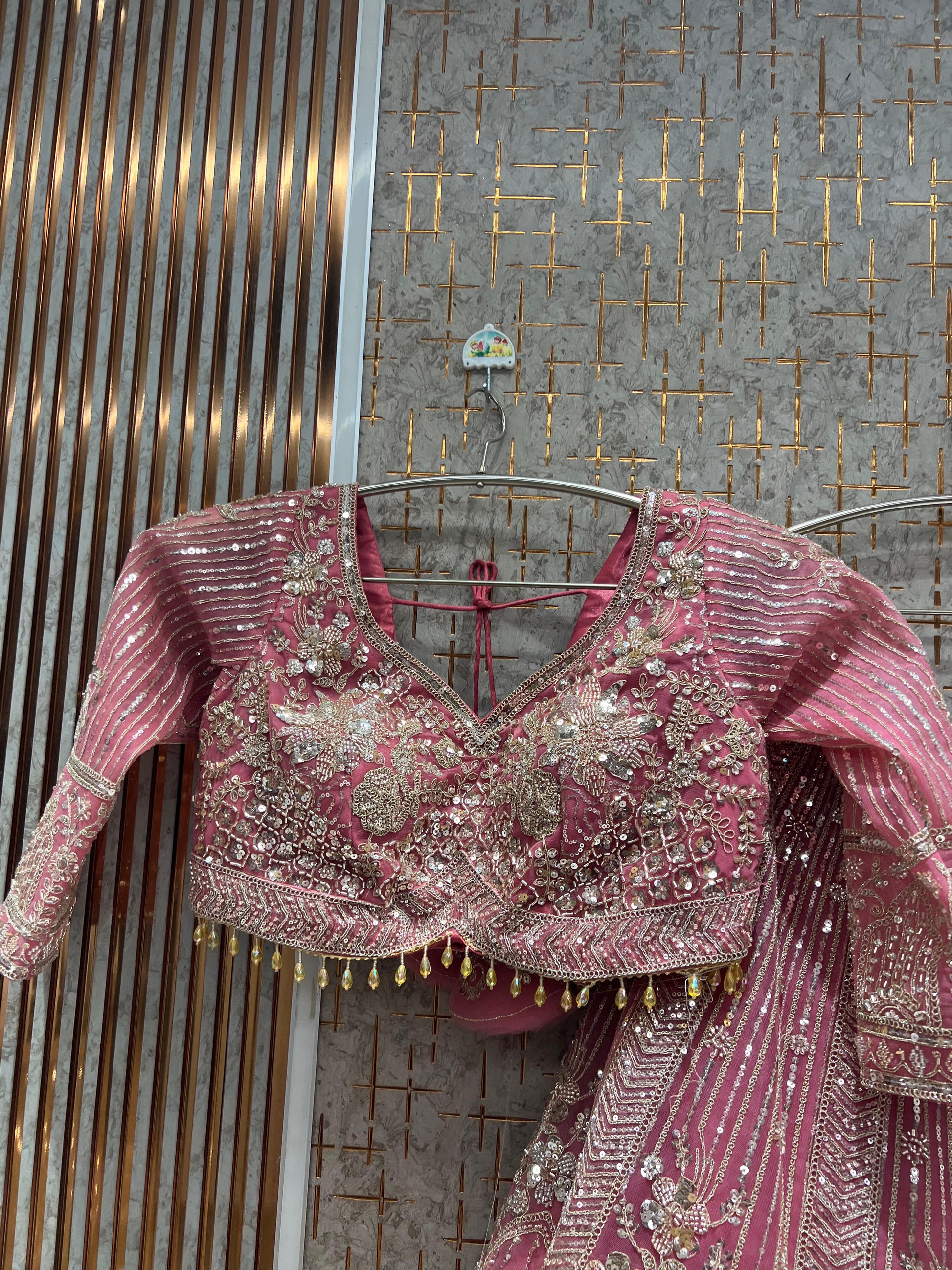 Fabulous Baby pink Ready to wear crop top Lehengan - Shopping World