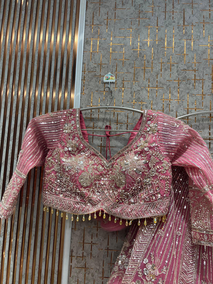 Fabulous Baby pink Ready to wear crop top Lehengan - Shopping World