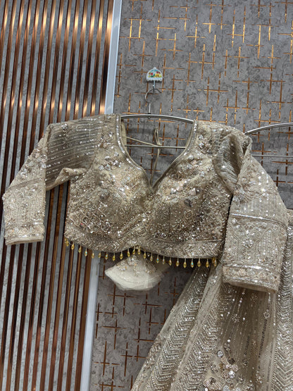 Delightful Golden crop top Lehenga