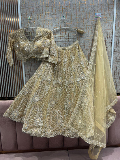 Gorgeous Yellow haldi mehendi Ready to Wear crop top Lehenga