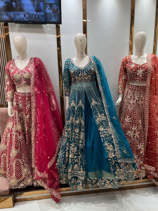 Lovely Sky blue peplum long Dress Farshi Gaharara Dress Special