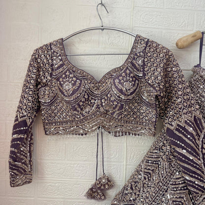 Majestic light Lavender purple Ready to wear Crop Top Lehenga