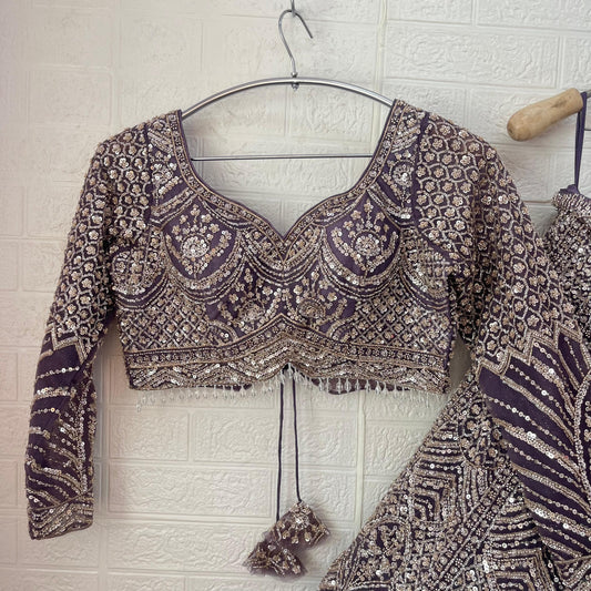 Majestic light Lavender purple Ready to wear Crop Top Lehenga