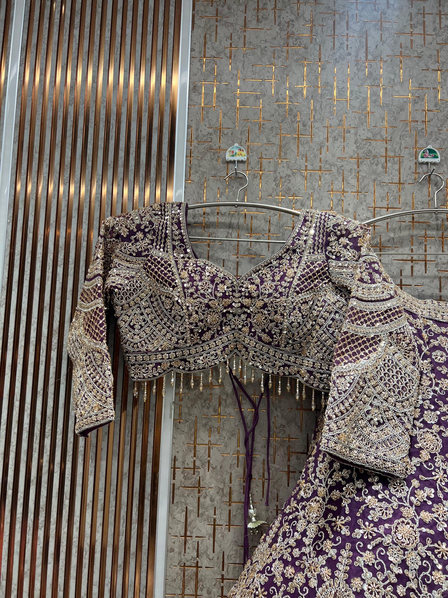 Amazing purple crop Top Ready To Wear Lehenga