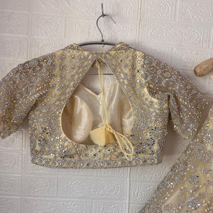 Engaging Red Ready to wear Crop top Lehenga