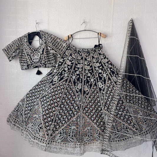 Amazing black Ready to wear Crop top Lehenga