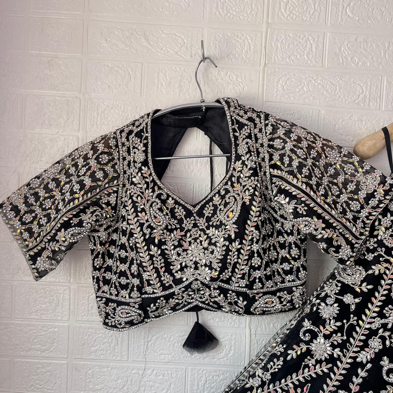 Engaging Red Ready to wear Crop top Lehenga