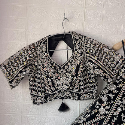 Engaging Red Ready to wear Crop top Lehenga